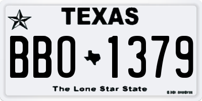 TX license plate BBO1379
