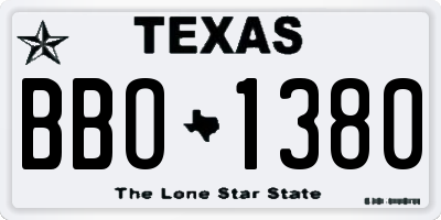 TX license plate BBO1380