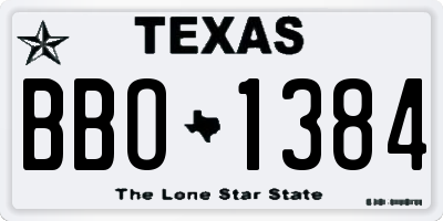 TX license plate BBO1384