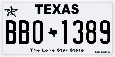 TX license plate BBO1389