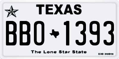 TX license plate BBO1393
