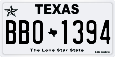 TX license plate BBO1394