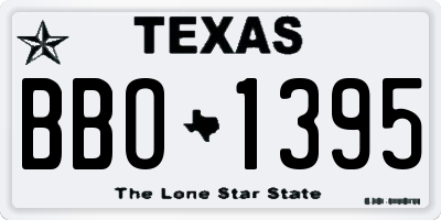 TX license plate BBO1395
