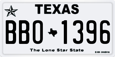 TX license plate BBO1396