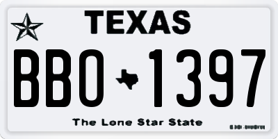 TX license plate BBO1397