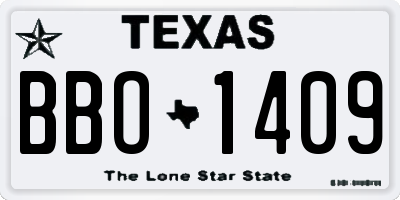 TX license plate BBO1409