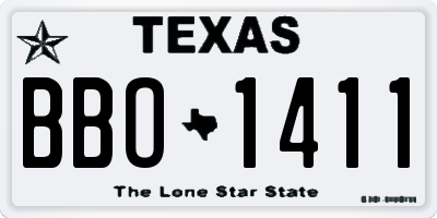 TX license plate BBO1411