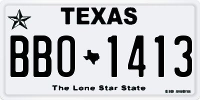 TX license plate BBO1413