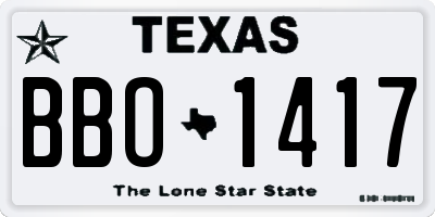 TX license plate BBO1417