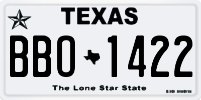 TX license plate BBO1422