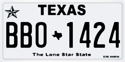 TX license plate BBO1424