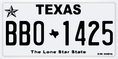 TX license plate BBO1425