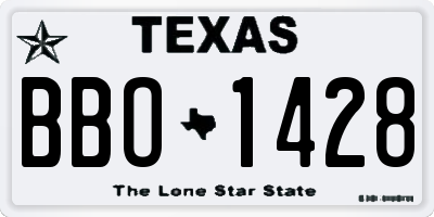 TX license plate BBO1428