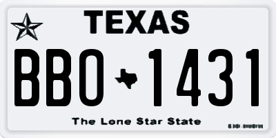 TX license plate BBO1431