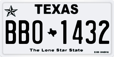TX license plate BBO1432