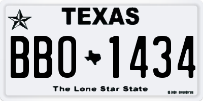 TX license plate BBO1434