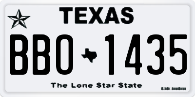TX license plate BBO1435