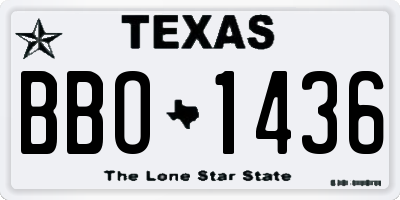 TX license plate BBO1436