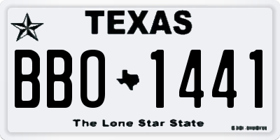 TX license plate BBO1441