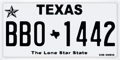 TX license plate BBO1442