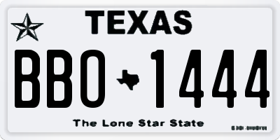 TX license plate BBO1444