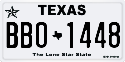 TX license plate BBO1448