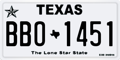 TX license plate BBO1451