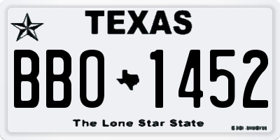 TX license plate BBO1452