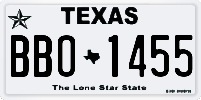 TX license plate BBO1455