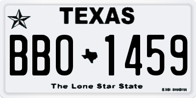 TX license plate BBO1459
