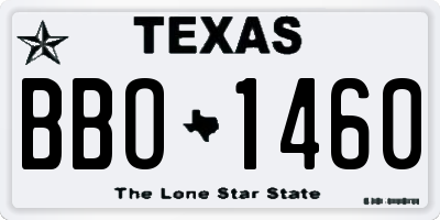 TX license plate BBO1460