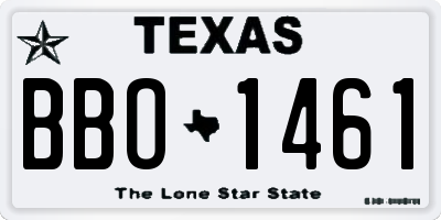 TX license plate BBO1461