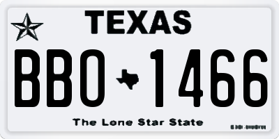 TX license plate BBO1466