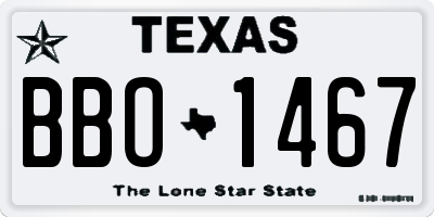 TX license plate BBO1467