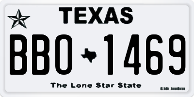 TX license plate BBO1469