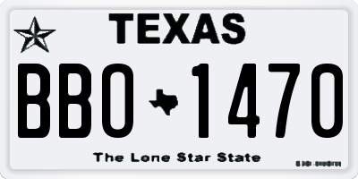 TX license plate BBO1470
