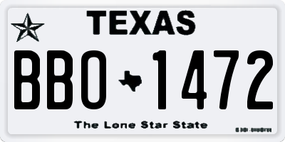 TX license plate BBO1472