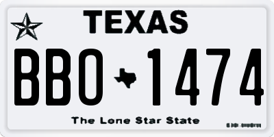 TX license plate BBO1474
