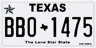 TX license plate BBO1475