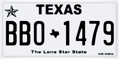 TX license plate BBO1479