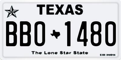 TX license plate BBO1480