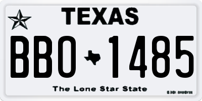 TX license plate BBO1485