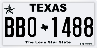 TX license plate BBO1488