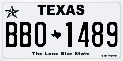 TX license plate BBO1489