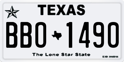 TX license plate BBO1490