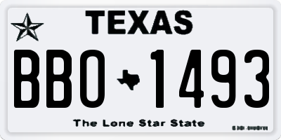 TX license plate BBO1493