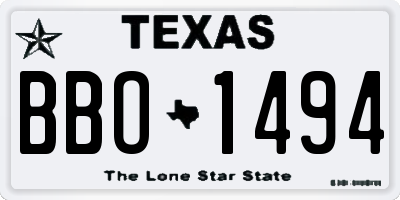 TX license plate BBO1494