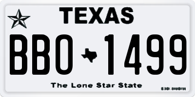 TX license plate BBO1499