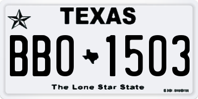 TX license plate BBO1503