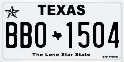TX license plate BBO1504